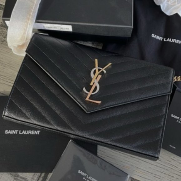 Saint Laurent Handbags - Limited Edition Saint Laurent WOC w/tri-color YSL logo NWT